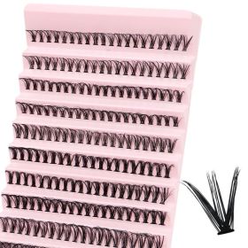 Large-capacity V-shaped Segmented Single-cluster False Eyelashes, Natural and Realistic Eyelash Extension Set