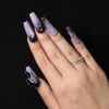 Love Scratch 10Pcs Purple Short 4D Art Handmade Press-On Nails