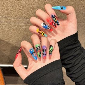 Graffiti Oil Painting Series Removable Fake Nails Wear Armor (Option: 2210 Super Long Ladder-Extra Small XS)