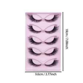 5 Pairs False Lashes Eyelashes Extension Cluster, Faux Mink Fluffy Long Full Look Eye Bottom,  Dramatic Cosmetic Makeup (Option: 5 Pairs)