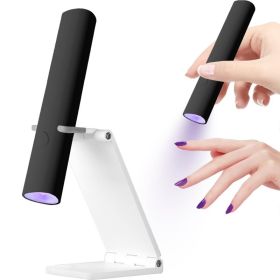 UV Light For Gel Nails, Mini U V LED Nail Lamp Handheld With Stand, Portable Nail Dryer Rechargeable USB Cordless For Fast Drying, Black (Option: W13535671)
