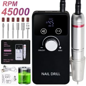Mobile Drill Portable Nail Mobile Drill For Professional Manicure And Pedicure, Precision Electric Nail Tool For Smooth Nail Shaping And Polishin (Option: Black)