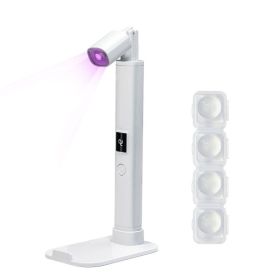 Generic Portable Mini Handheld UV Nail Light Belt Encourage For Gel Nail Lamp With Foldable Stand Mini Nail Light Portable Led Nail Lamp With Scr (Option: White)
