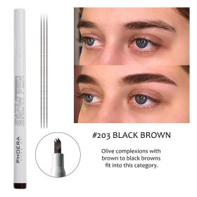 New Long Lasting Ultra-Fine Four-Comb Eyebrow Pencil (Option: Brown)