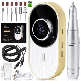 45000Rpm Electric Nail File Professional Rechargeable Manicure Low Noise Electric Nail Drill For Nail Gel Polish Remove Grinding (Variation Value 1: Woodgrain)