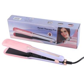 Hair Straightener Curler 3in1 Salon Styling Negative Ceramic Flat Iron Hairstyling (Option: Pink)